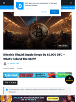 Bitcoin's Illiquid Supply Drops By 62,000 BTC - What's Behind The Shift?