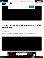 GAIN Crashes 80% After Abnormal Mint and Dump - U.Today