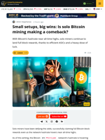 Solo Bitcoin Miners Defy the Odds as Block Rewards Keep Coming