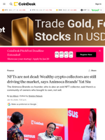 NFTs are not dead: Wealthy crypto collectors are still driving the market, says Animoca Brands' Yat Siu