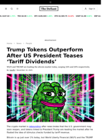 Trump Tokens Outperform After US President Teases ‘Tariff Dividends’ - 