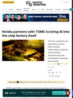 Nvidia partners with TSMC to bring AI into the chip factory itself