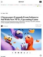 Claynosaurz Expands From Solana to Sui With New NFTs, Upcoming Game - Decrypt