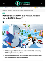 PENGU Soars 190% in a Month, Poised for a 4,000% Surge? - Crypto News Flash