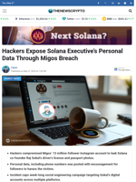 Hackers Expose Solana Executive's Personal Data Through Migos Breach - TheNewsCrypto