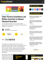 Tether Partners KraneShares and Bitfinex Securities to Advance Tokenized Securities