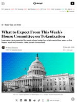 What to Expect From This Week's House Committee on Tokenization - Decrypt