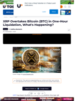 XRP Overtakes Bitcoin (BTC) in One-Hour Liquidation, What's Happening?
