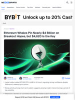 Ethereum Price Eyes Breakout as Whales Add $4 Billion