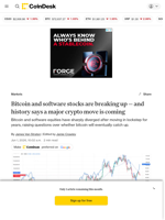 Low bitcoin-software correlation suggests a major move may be approaching
