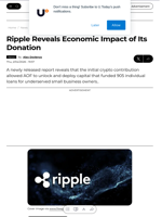 Ripple Reveals Economic Impact of Its Donation - U.Today