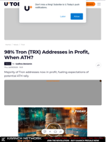 98% Tron (TRX) Addresses in Profit, When ATH?