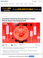 Standard Chartered Warns Bitcoin Has Lost A Crucial Safety Net