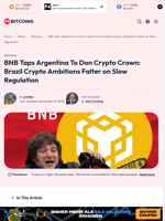 BNB Taps Argentina to Don Crypto Crown: Brazil Crypto Falters