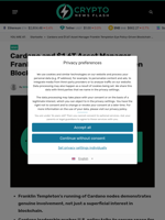 Cardano and $1.6T Asset Manager Franklin Templeton Eye Policy-Driven Blockchain Push - Crypto News Flash