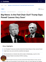 Big News: Is the Fed Chair Out? Trump Says Powell 'Leaves Very Soon'
