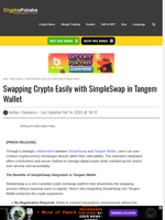 Swapping Crypto Easily with SimpleSwap in Tangem Wallet