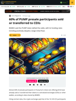 60% of PUMP Presale Tokens Sold or Moved to Exchanges