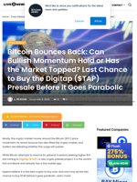 Bitcoin Bounces Back: Can Bullish Momentum Hold or Has the Market Topped? Last Chance to Buy the Digitap ($TAP) Presale Before it Goes Parabolic | Live Bitcoin News