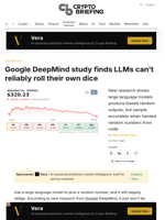 Google DeepMind study finds LLMs can't reliably roll their own dice