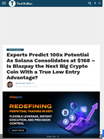 Experts Predict 100x Potential As Solana Consolidates at $168 – Is Blazpay the Next Big Crypto Coin With a True Low Entry Advantage? - TechBullion