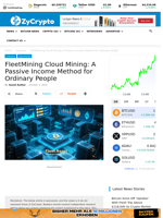 FleetMining Cloud Mining: A Passive Income Method for Ordinary People