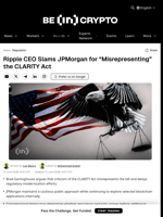 Ripple CEO Slams JPMorgan for “Misrepresenting” the CLARITY Act