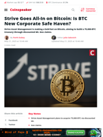 Strive Goes All-In on Bitcoin: Is BTC New Corporate Safe Haven? - Coinspeaker