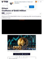 Ethereum ETFs See Devastating Outflows of $465 Million