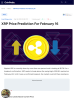 XRP Price Prediction For February 16