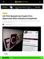 UK FCA Speeds Up Crypto Firm Approvals After Industry Complaints - CoinCentral