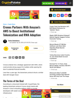 Cronos Partners With Amazon's AWS to Boost Institutional Tokenization and RWA Adoption