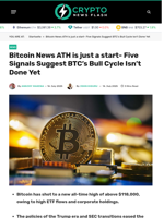 Bitcoin News ATH is just a start- Five Signals Suggest BTC’s Bull Cycle Isn’t Done Yet - Crypto News Flash