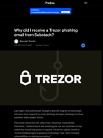 Why did I receive a Trezor phishing email from Substack?