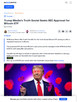 Trump Media's Truth Social Aims to Launch Bitcoin ETF