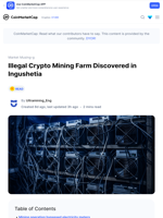 Illegal Crypto Mining Farm Discovered in Ingushetia: Guest Post by Ultramining_Eng | CoinMarketCap