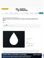 Strait of Hormuz crisis boosts WTI crude oil market predictions for April