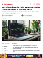 KuCoin Onboards LSEG Veteran Sabina Liu to Lead MiCA Growth in EU - Coinspeaker