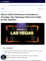 Bitcoin 2025 Conference Concludes on Thursday: Key Takeaway Points from High-profile Speakers