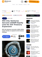 Mill City Ventures Secures $500M Equity Line for SUI Treasury Expansion – Crypto News Bitcoin News