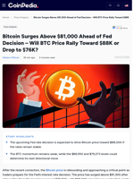 Bitcoin Surges Above $81,000 Ahead of Fed Decision – Will BTC Price Rally Toward $88K or Drop to $76K?