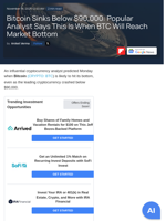 Bitcoin Sinks Below $90,000: Popular Analyst Says This Is When BTC Will Reach Market Bottom  - Benzinga