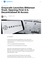 Grayscale Launch Bittensor Trust, First US Decentralized AI