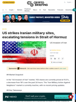 US strikes Iranian military sites, escalating tensions in Strait of Hormuz