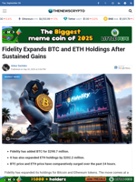 Fidelity Expands BTC and ETH Holdings After Sustained Gains - TheNewsCrypto