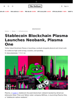 Stablecoin Blockchain Plasma Launches Neobank, Plasma One - 