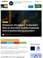 Ethereum Struggles To Reclaim $5K As Remittix Quietly Expands Into A Multichain Ecosystem | Live Bitcoin News