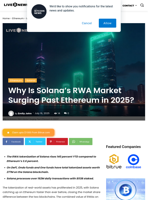 Why Is Solana's RWA Market Surging Past Ethereum in 2025? | Live Bitcoin News