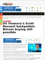 US Treasury’s Scott Bessent backpedals: Bitcoin buying still possible - The Crypto News Wire