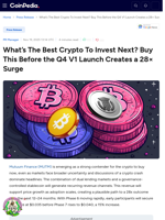What’s The Best Crypto To Invest Next? Buy This Before the Q4 V1 Launch Creates a 28× Surge